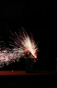 Firework display at night