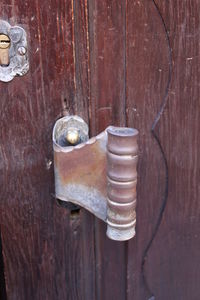 Close-up of metal door