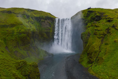 Scenic view of waterfall