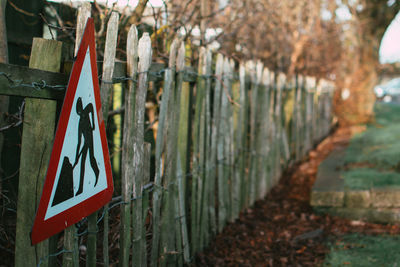 Close-up of arrow symbol on road