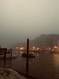 Venice, gran canale. view with fog