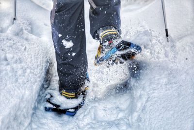 Low section of person in snow