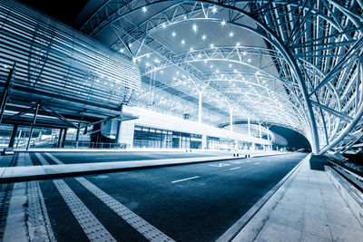 View of city street at night