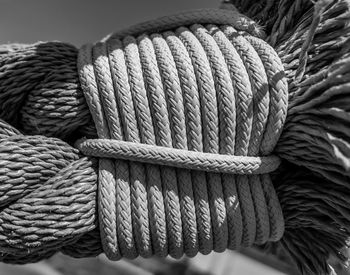 Close-up of tied up rope