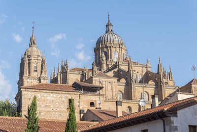 Low angle view of historic building against clear sky