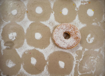 High angle view of breakfast on table
