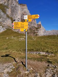 Information signs on mountain