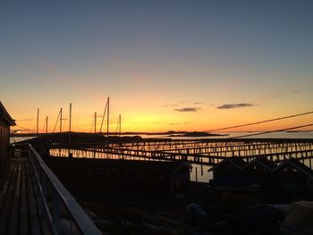 Scenic view of sea against clear sky during sunset