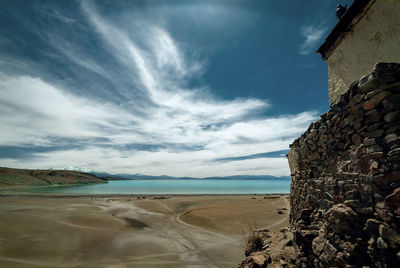 Scenic view of beach against sky