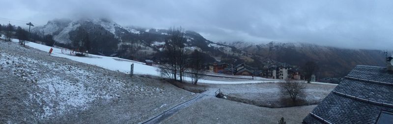 Scenic view of snowcapped mountains