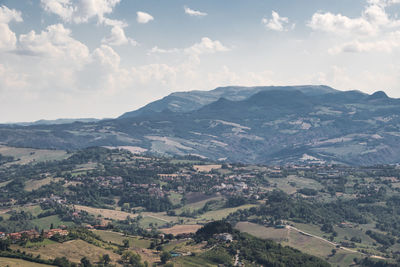 High angle view of landscape against sky