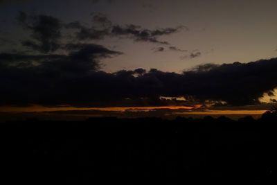 Scenic view of silhouette landscape against sky during sunset