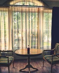 Empty chairs and table at home
