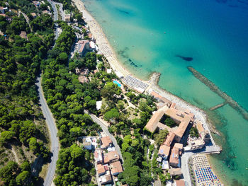 High angle view of swimming pool