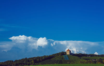 Scenic view of house against sky