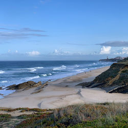 Scenic view of beach against sky