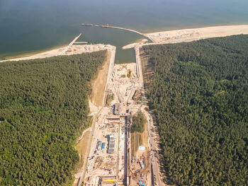 High angle view of agricultural field