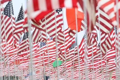 Full frame shot of minature american flags