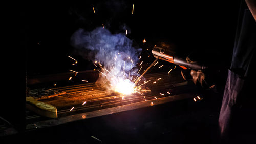 Man working at night