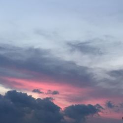 Low angle view of cloudy sky