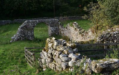 View of old stone wall