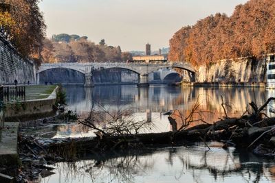 Bridge over river against sky