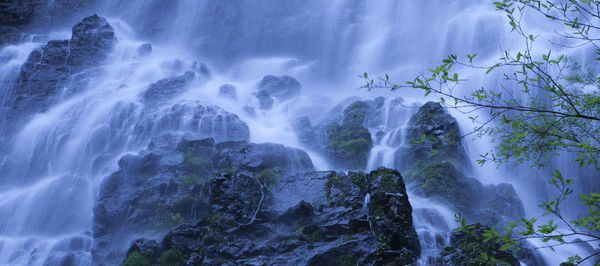 Scenic view of waterfall