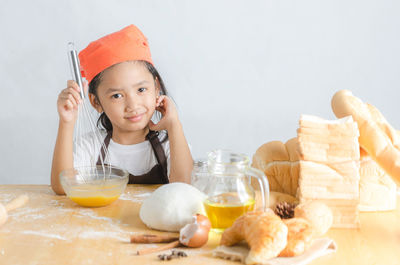 Girl preparing food at home