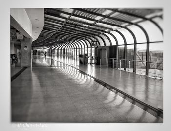 Empty railroad station platform