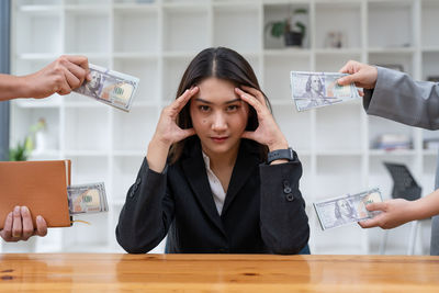 Portrait of woman using mobile phone