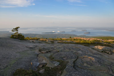 Scenic view of land against sky