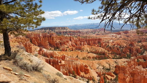 Scenic view of rock formations against sky