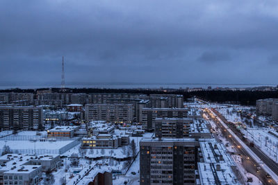 High angle view of residential district