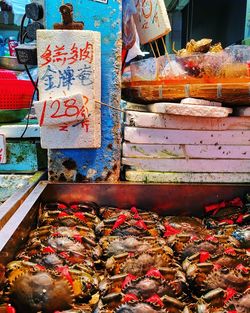 View of fish for sale in market