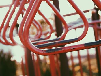 Close-up of red metal