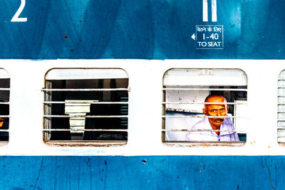 Text on glass window