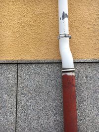 Close-up of pipe on wall