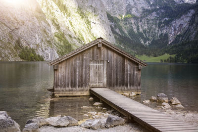 Scenic view of lake against mountain