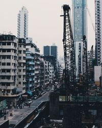 Cityscape against clear sky