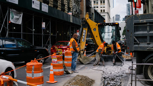 View of construction site in city