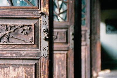 Close-up of door of house