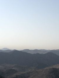 Scenic view of mountains against clear sky