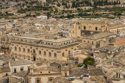 Aerial view of the city hall of scicli