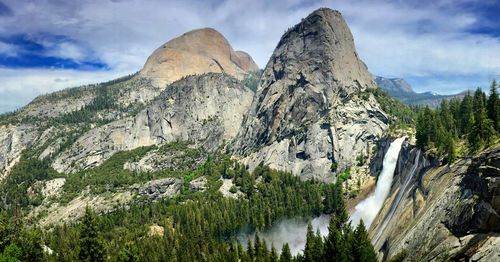 Panoramic view of rocky mountains against sky