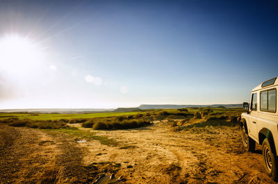 Scenic view of land against sky