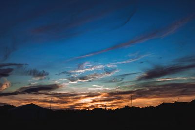 Scenic view of dramatic sky during sunset