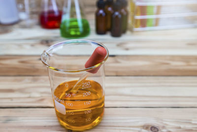 Close-up of drink on table