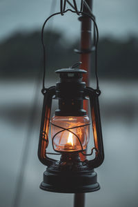 Close-up of illuminated lamp