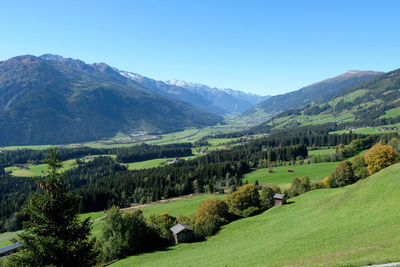 Scenic view of landscape against clear sky