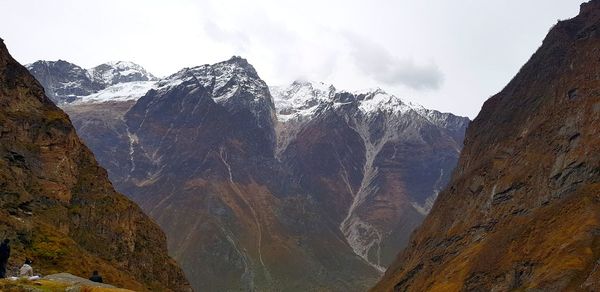 Scenic view of rocky mountains against sky